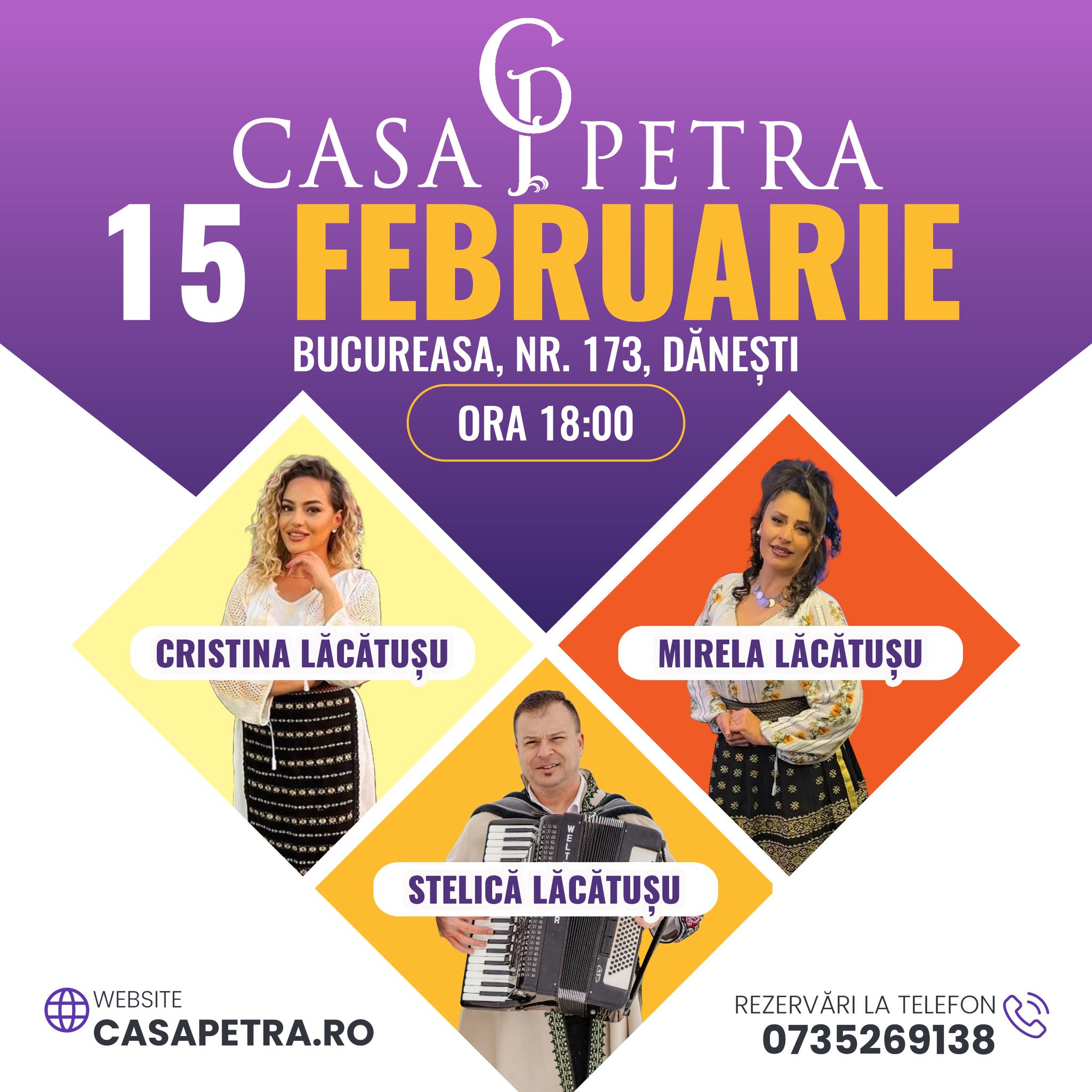 Muzica bună e LIVE la Casa Petra: Cristina Lăcătușu și inegalabilii Stelică și Mirela Lăcătușu!